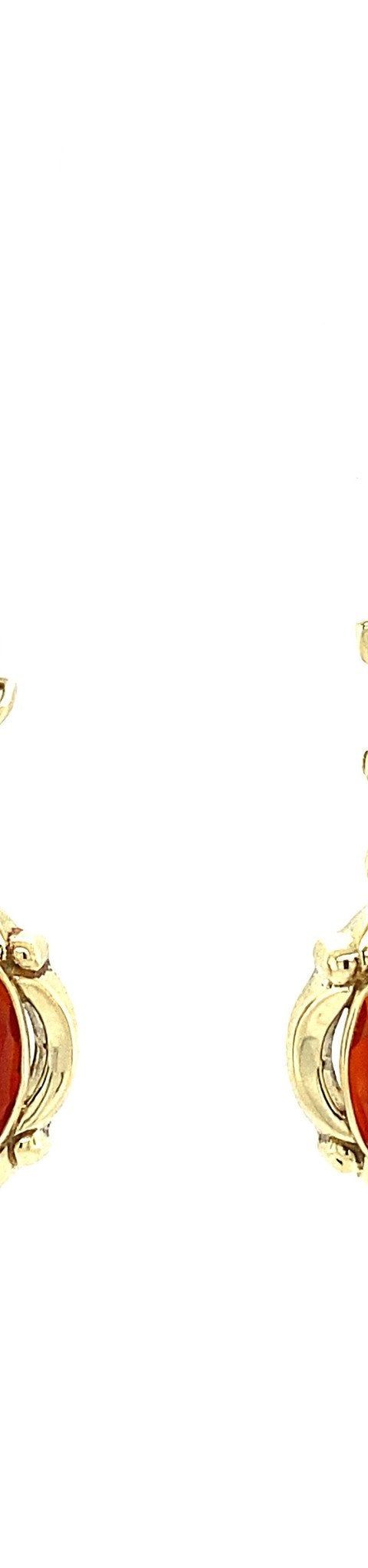 Vintage 14K Gold Drop Earrings with Carnelian